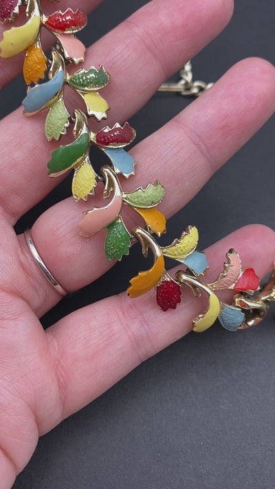 SOLD - 1950s Enamel Multicoloured Necklace