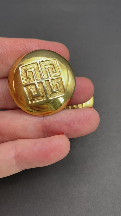 Classic 1980s Signed Givenchy Gold Metal Clips