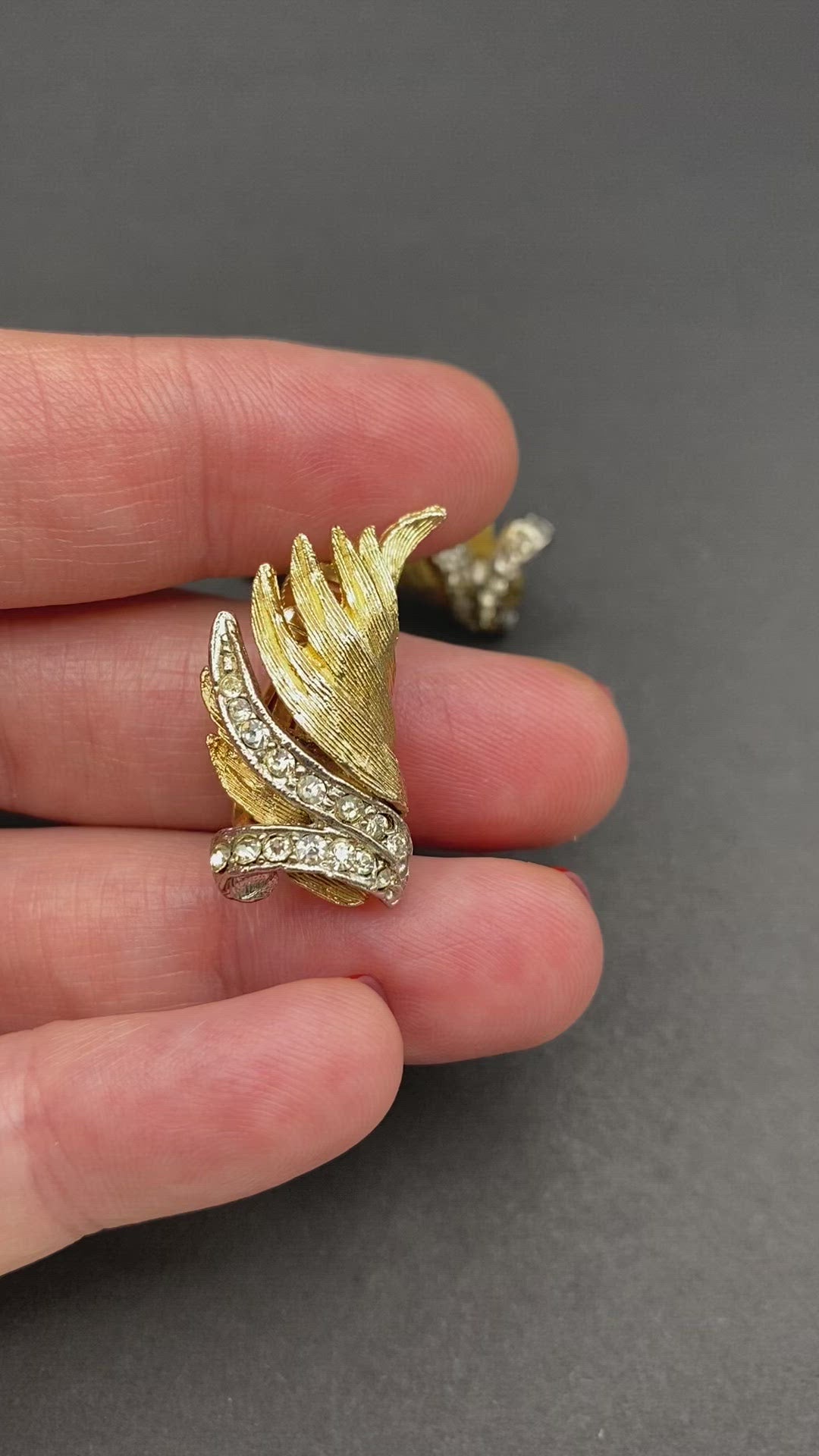 1950s Signed Jewelcraft Diamante Clip Earrings