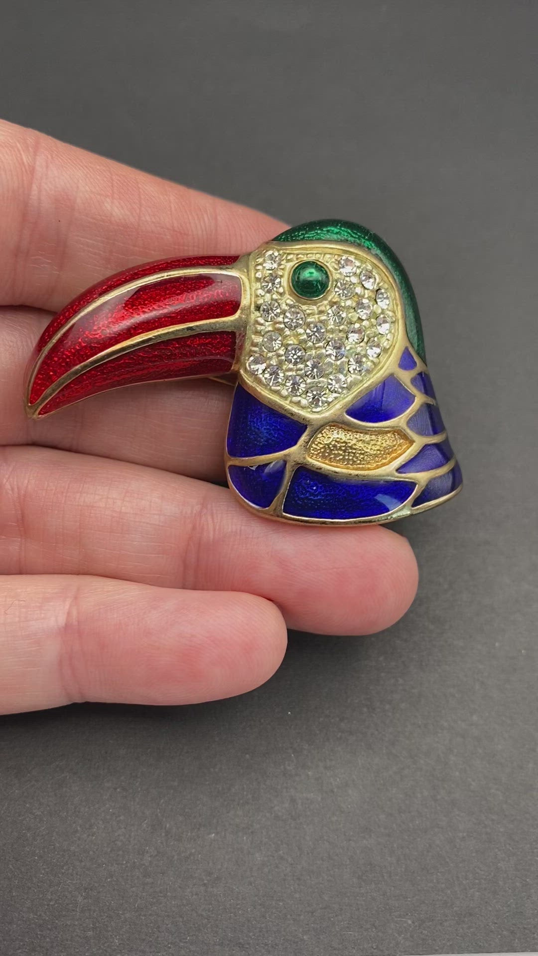 Enamel & Diamanté Set Bird Brooch