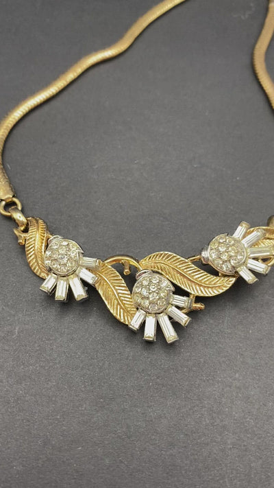 1950s Trifari Signed Necklace with Diamanté