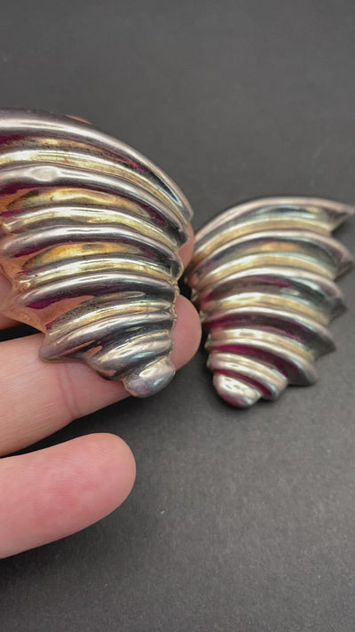 Stylish 1980s Taxco Mexico Clip on Earrings