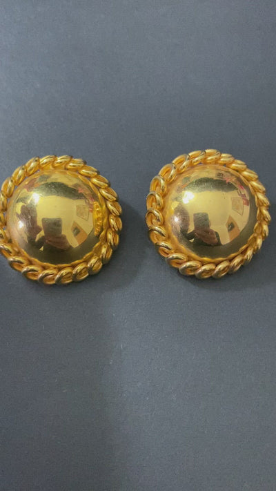 Classic Chanel Style Rope Clip Earrings