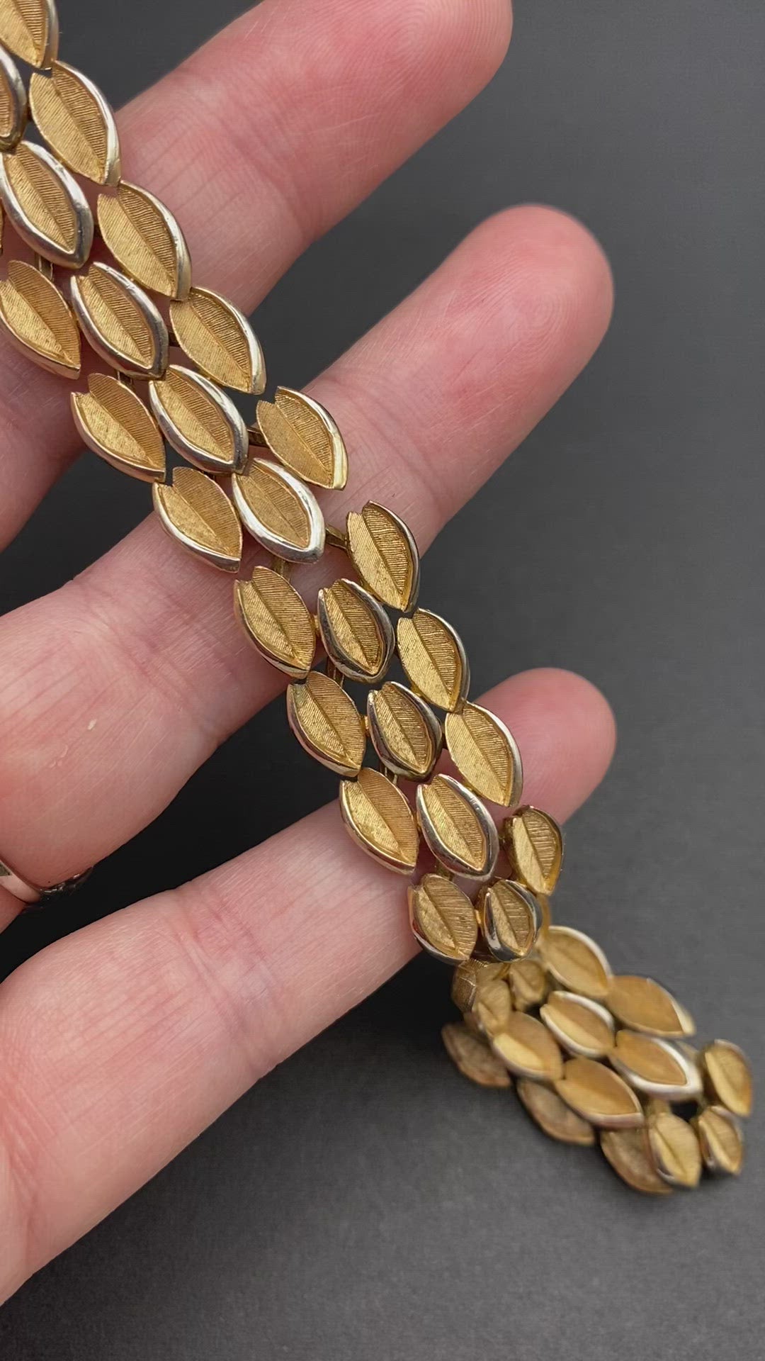 1960s Signed Trifari Faux Gold Articulated Bracelet
