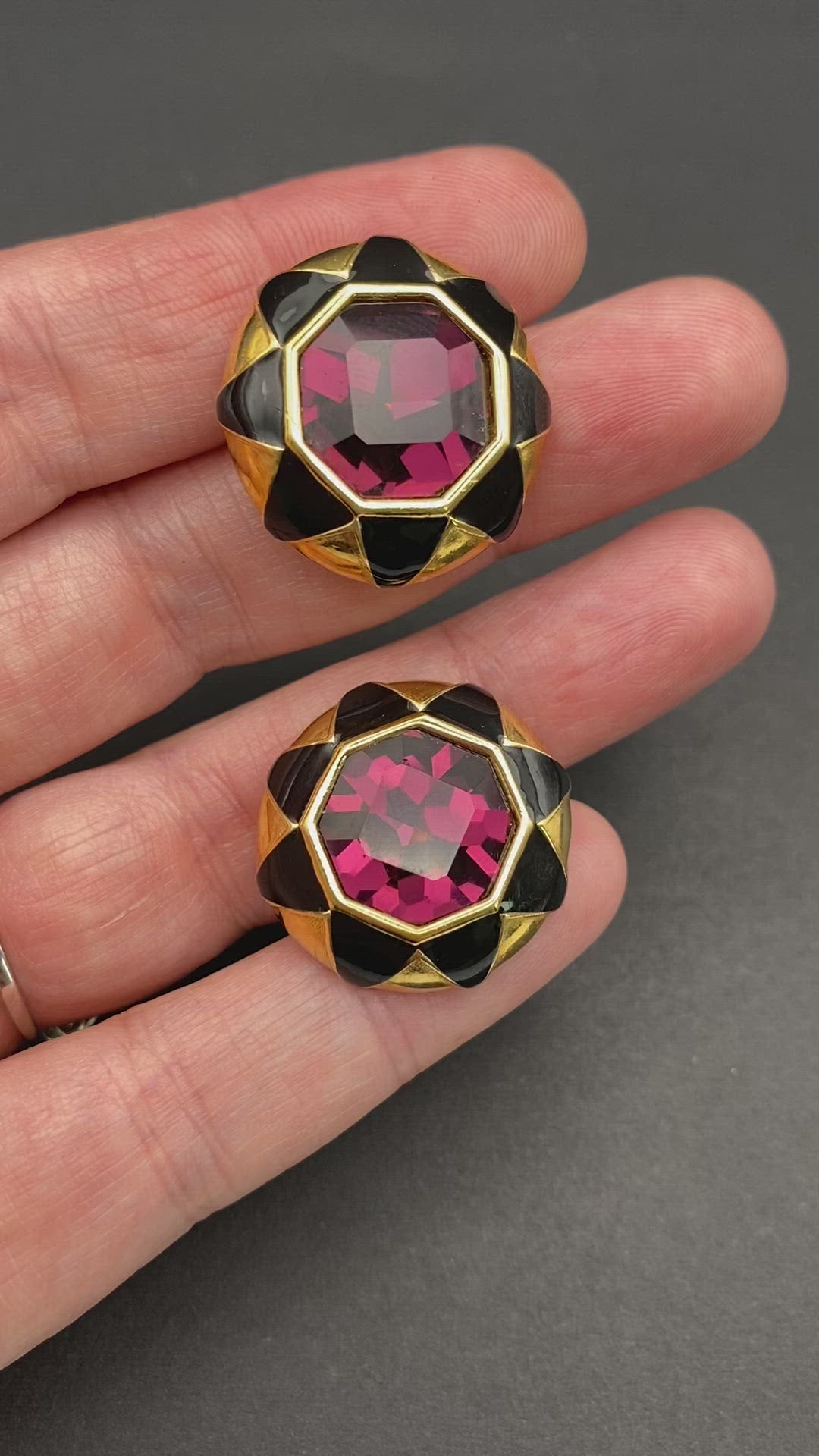 Signed Swarovski Swan Quality Crystal Clip On Earrings