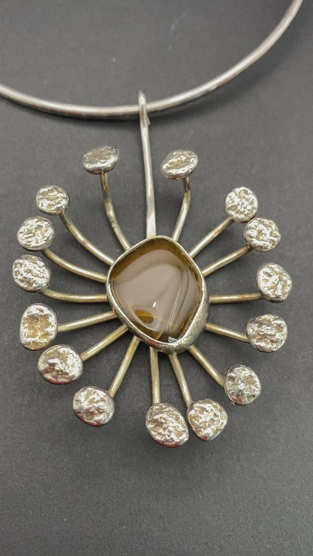 Vintage Modernist 1970s Designer Necklace by Jacob Hull