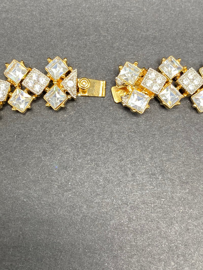 SOLD - Classic 1980s Attwood and Sawyer Diamanté Collar Necklace