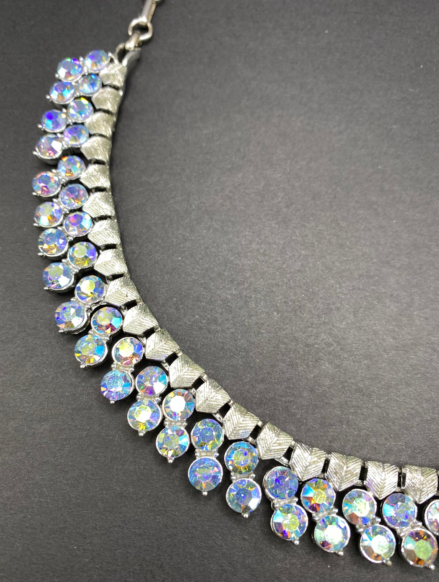 SOLD - Aurora Borealis Crystal Rhinestone Collar Necklace by Coro
