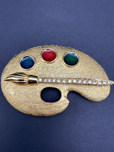 Huge, Impressive & Quirky Artists Pallet Brooch by Designer Sardi
