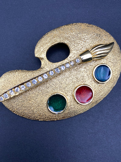 Huge, Impressive & Quirky Artists Pallet Brooch by Designer Sardi