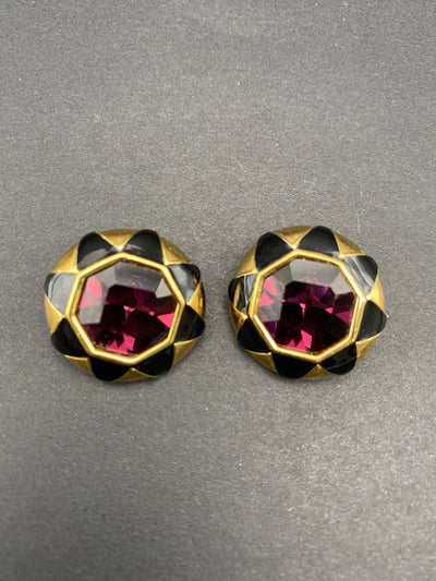 Signed Swarovski Swan Quality Crystal Clip On Earrings