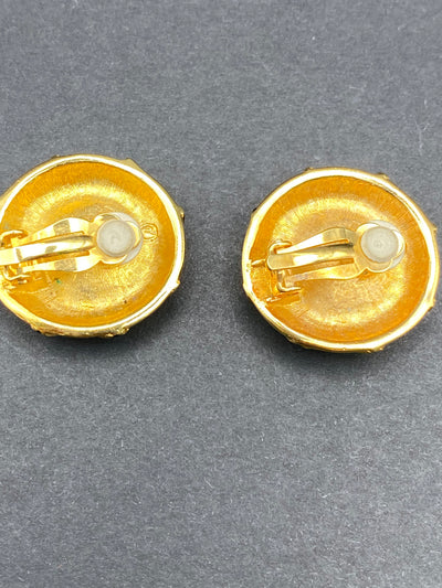 Signed Swarovski Swan Quality Crystal Clip On Earrings