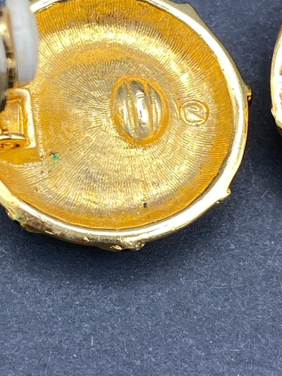 Signed Swarovski Swan Quality Crystal Clip On Earrings