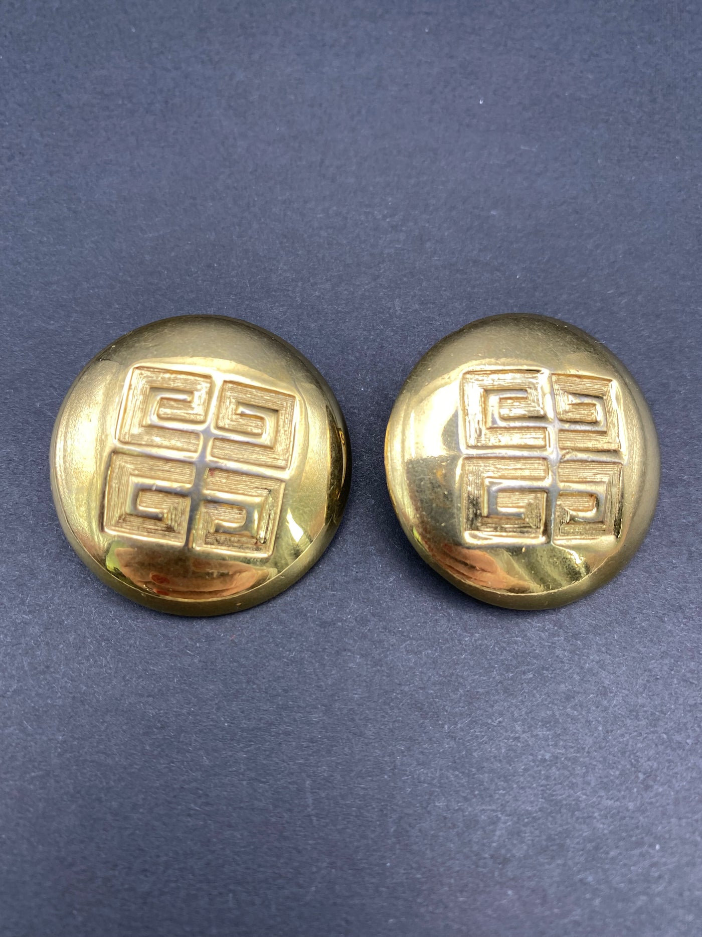 Classic 1980s Signed Givenchy Gold Metal Clips