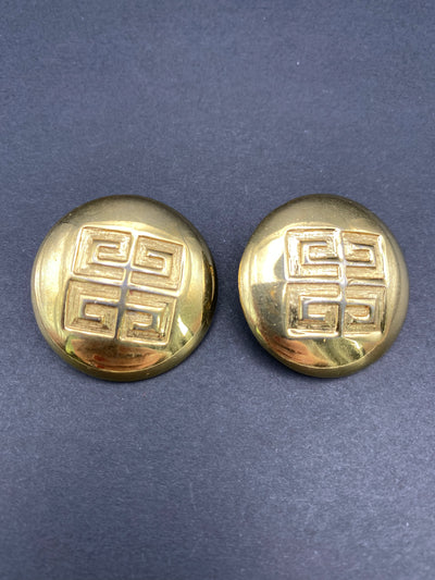 Classic 1980s Signed Givenchy Gold Metal Clips