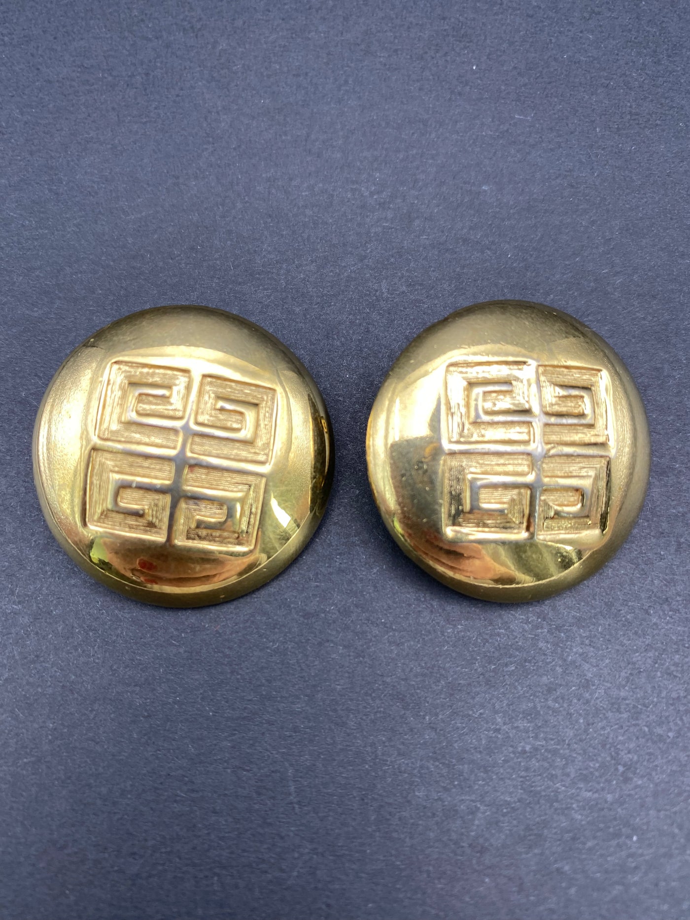 Classic 1980s Signed Givenchy Gold Metal Clips