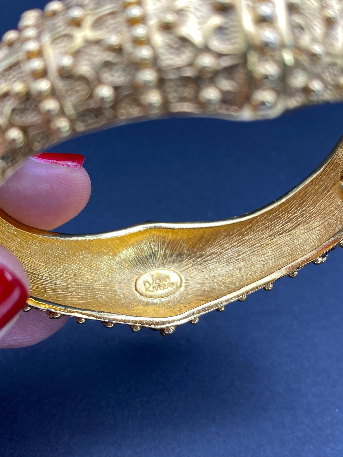 Sea Urchin Inspired Signed Joan Rivers Bangle Bracelet