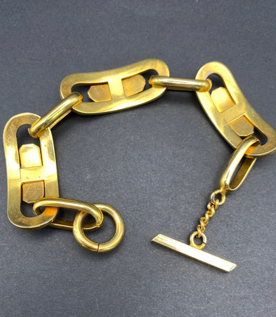 Superb Elegant High Quality Enamel and Gold Metal Link Bracelet