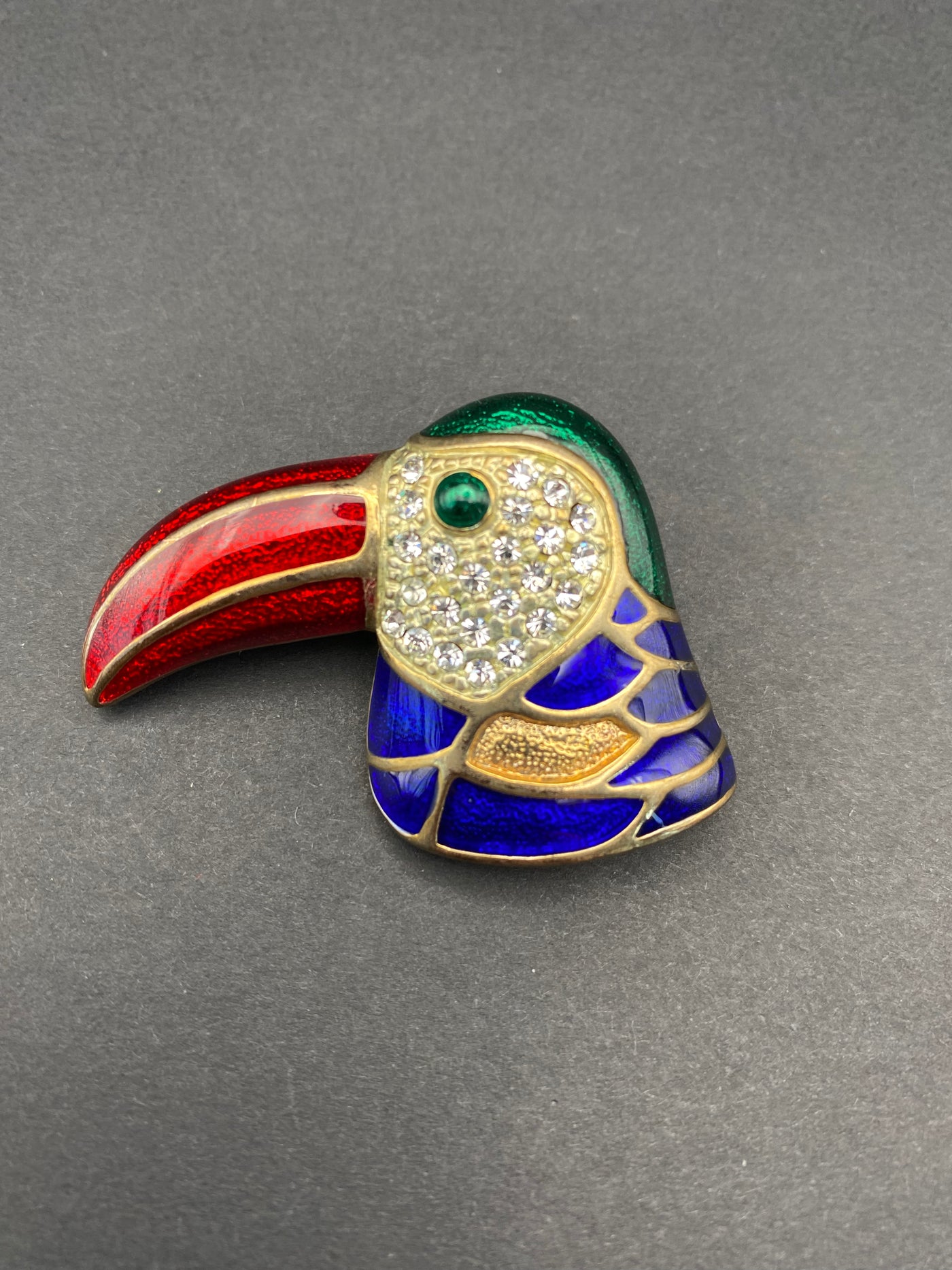 Enamel & Diamanté Set Bird Brooch