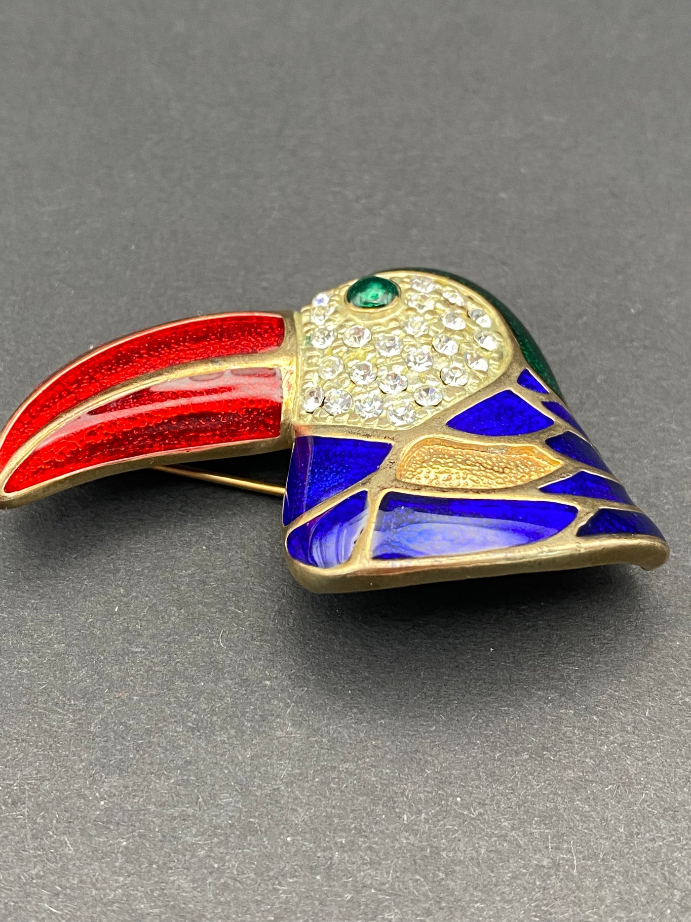 Enamel & Diamanté Set Bird Brooch