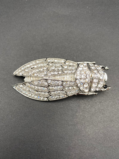 Huge Modern Repro Impressive Diamanté Cicada Brooch