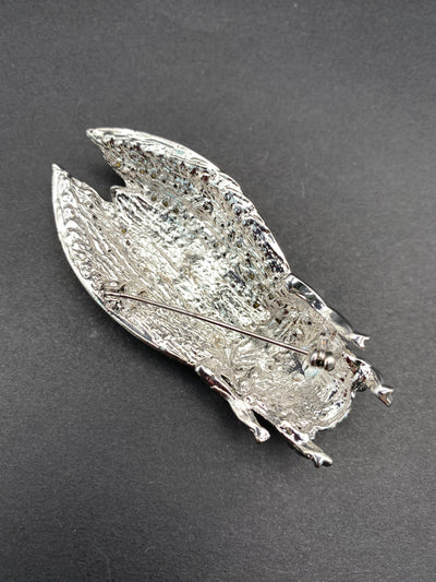 Huge Modern Repro Impressive Diamanté Cicada Brooch