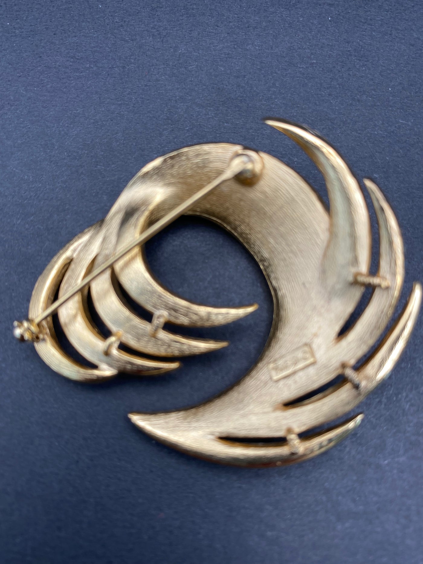 Signed Trifari Enamel Wave Brooch