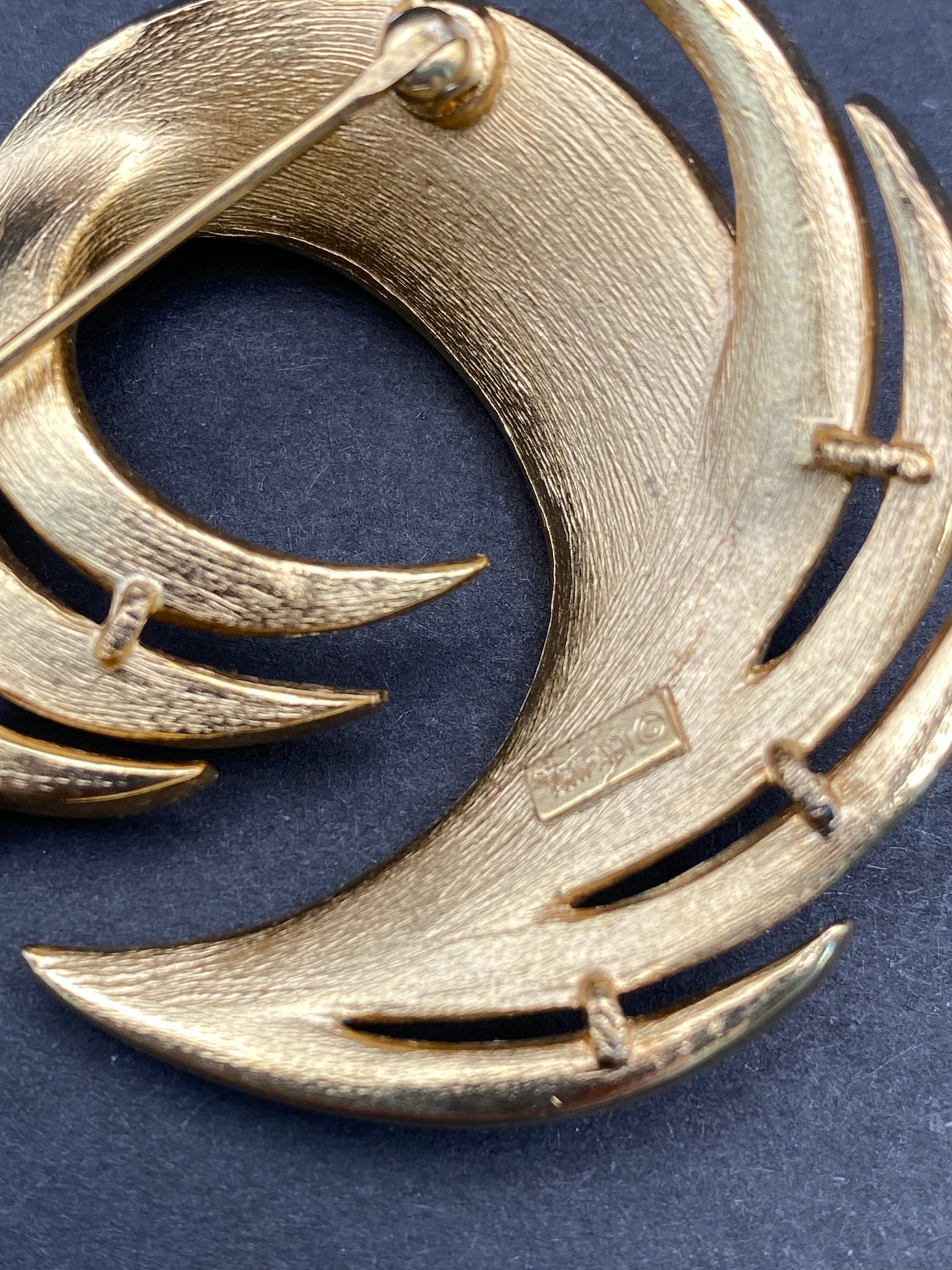 Signed Trifari Enamel Wave Brooch