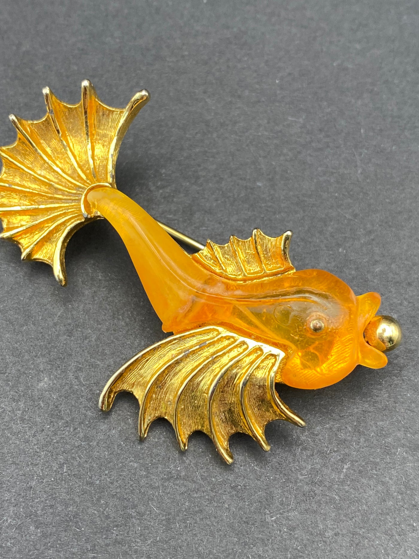 Rare Signed Sphinx Fish Brooch