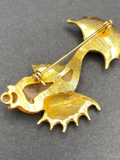 Rare Signed Sphinx Fish Brooch