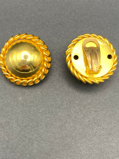 Classic Chanel Style Rope Clip Earrings