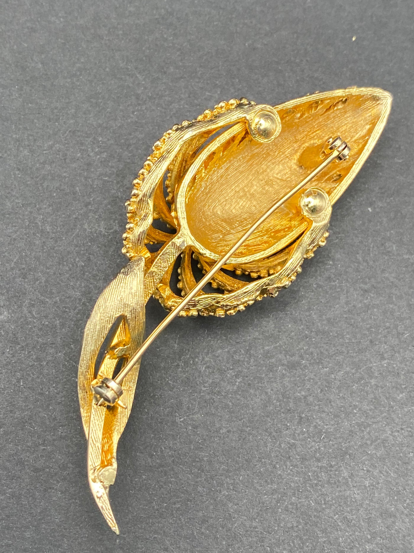 1960s Faux Gold Flower Brooch
