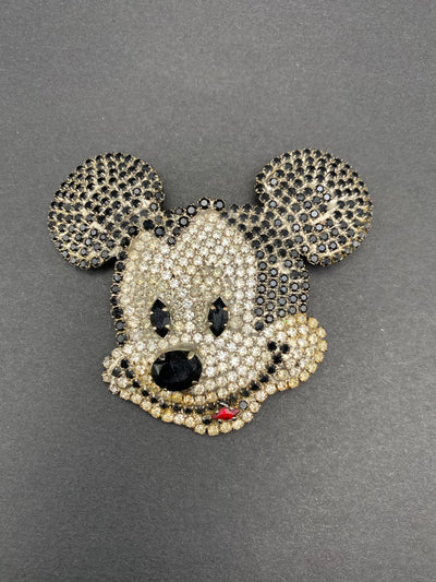 1980s Diamanté Mickey Mouse Brooch by Disney