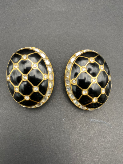 Huge Runway Designer Clip Earrings