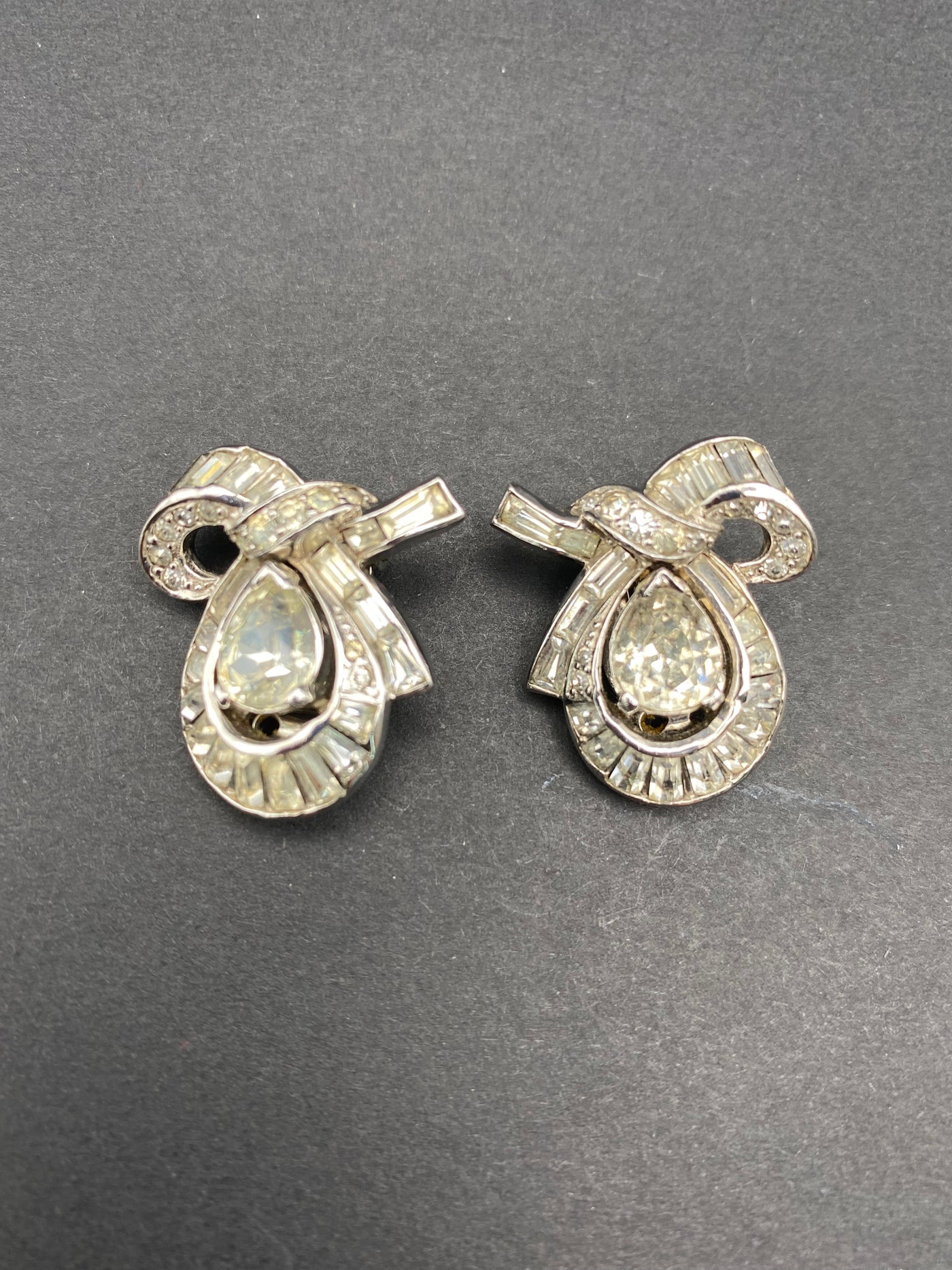 1950s Signed Weiss Diamanté Crystal Clips