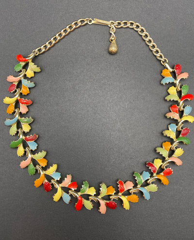 SOLD - 1950s Enamel Multicoloured Necklace