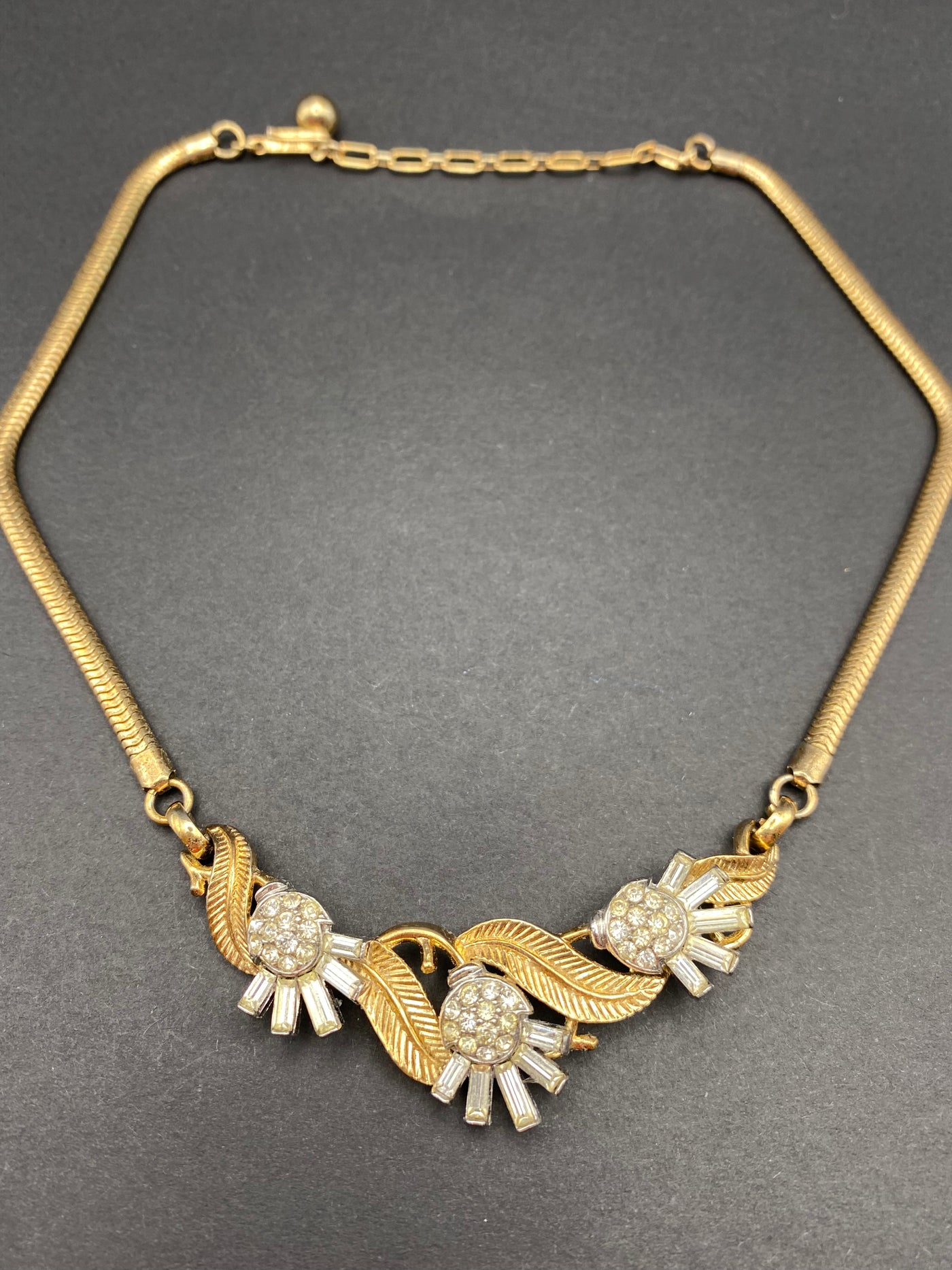 1950s Trifari Signed Necklace with Diamanté
