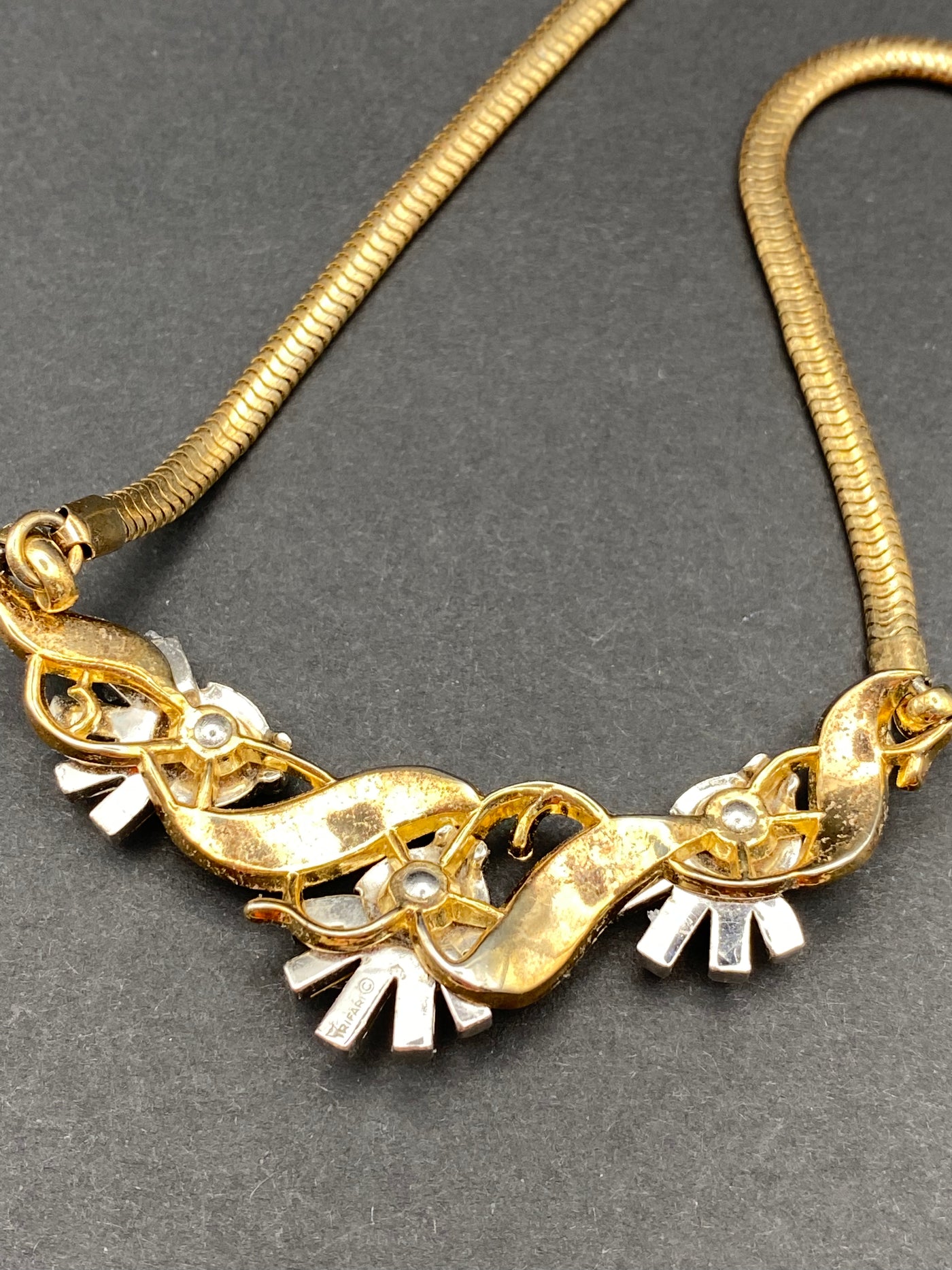 1950s Trifari Signed Necklace with Diamanté
