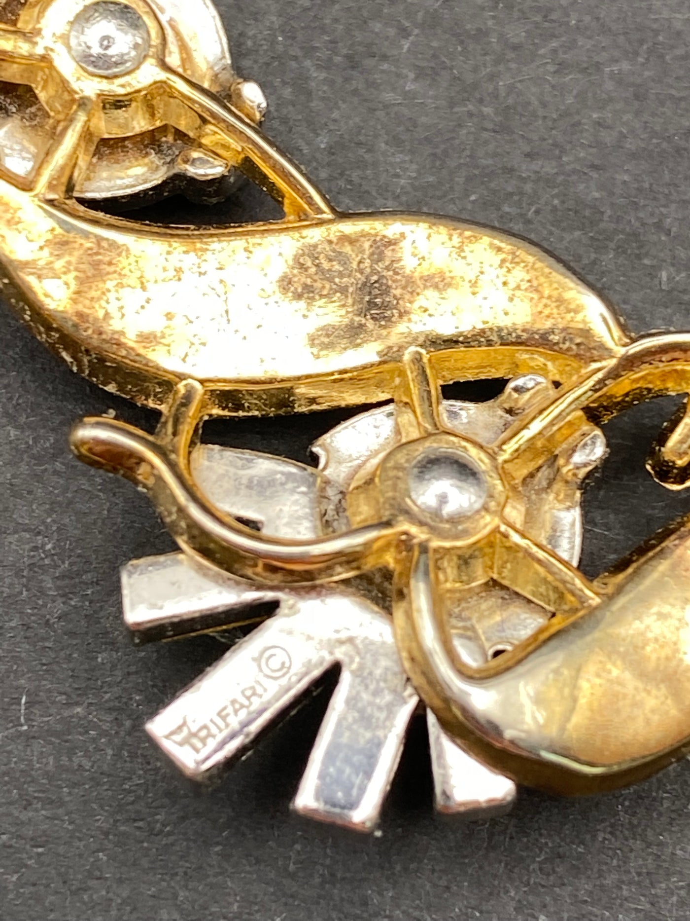 1950s Trifari Signed Necklace with Diamanté