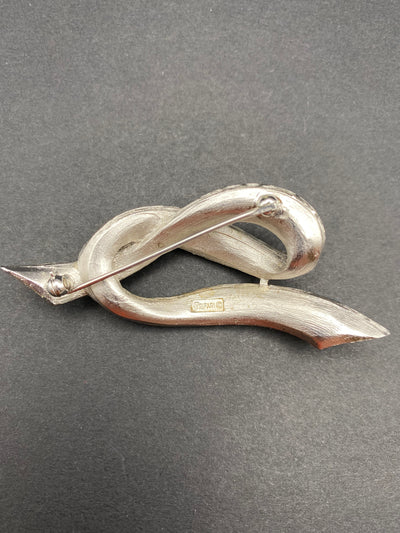 1960s Signed Trifari Silver Metal Knot Brooch