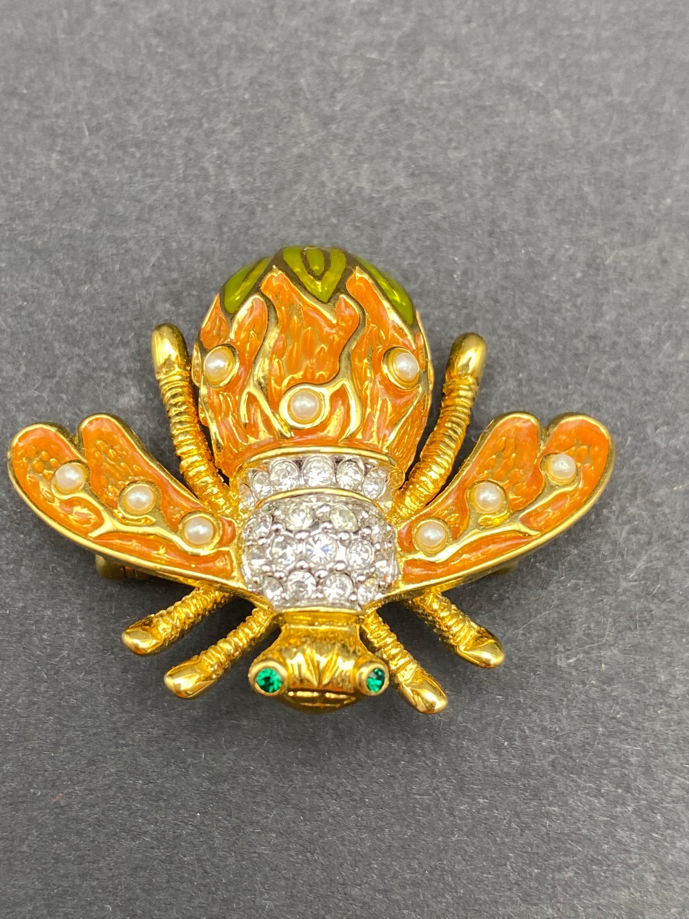 Adorable 1980s Signed Joan Rivers Bee Brooch