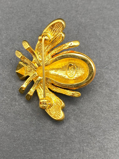 Adorable 1980s Signed Joan Rivers Bee Brooch