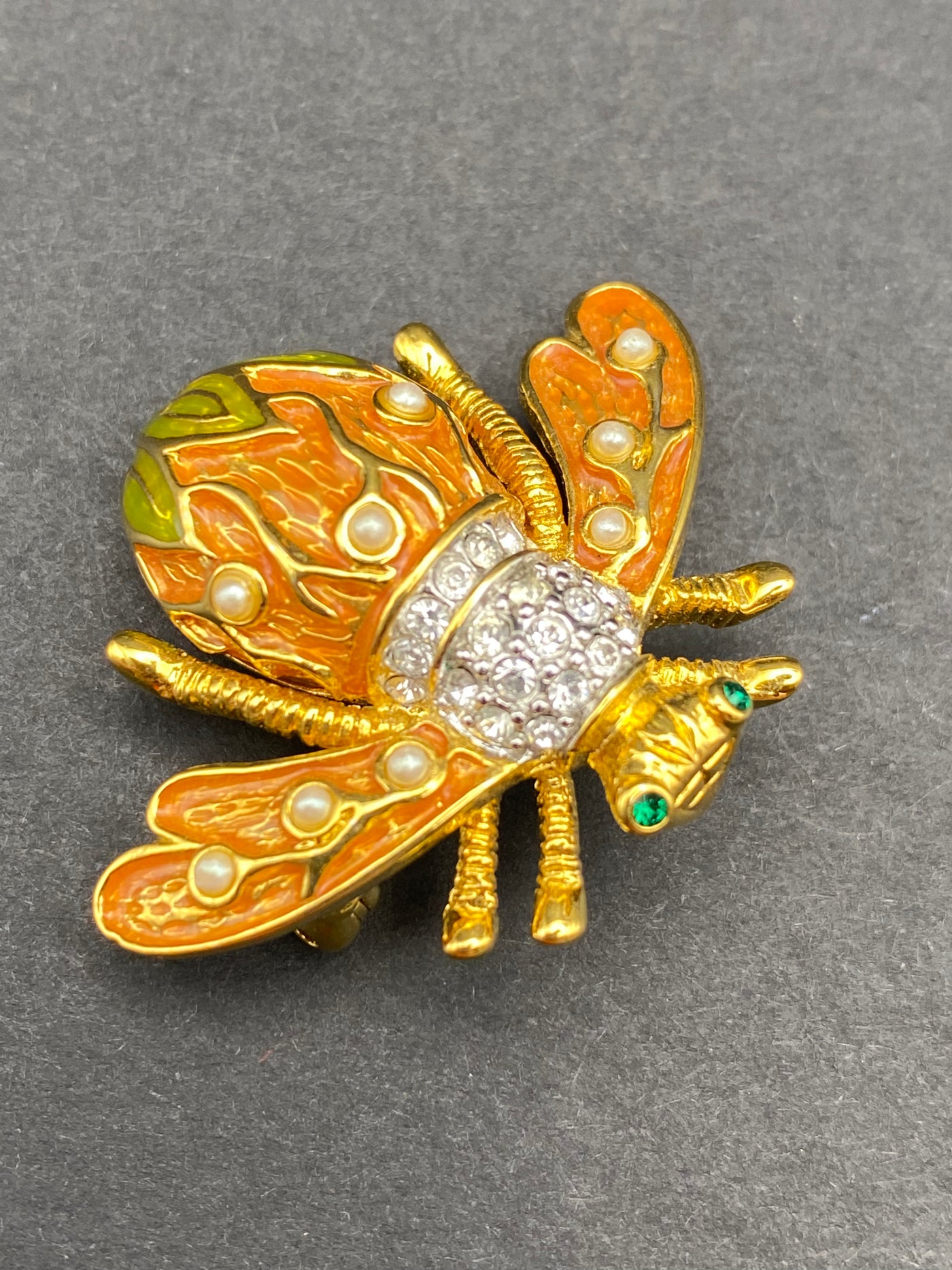 Adorable 1980s Signed Joan Rivers Bee Brooch