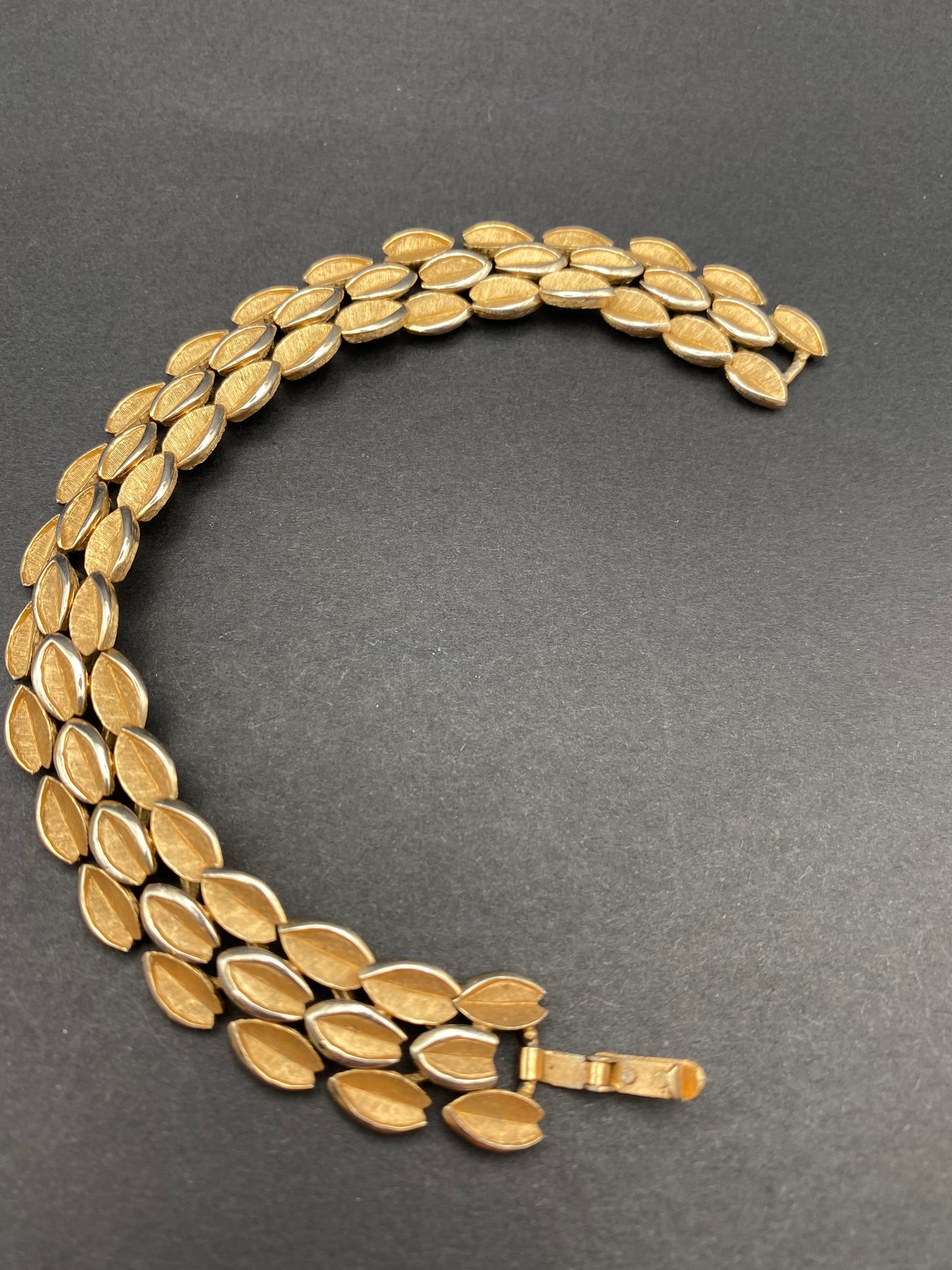 1960s Signed Trifari Faux Gold Articulated Bracelet