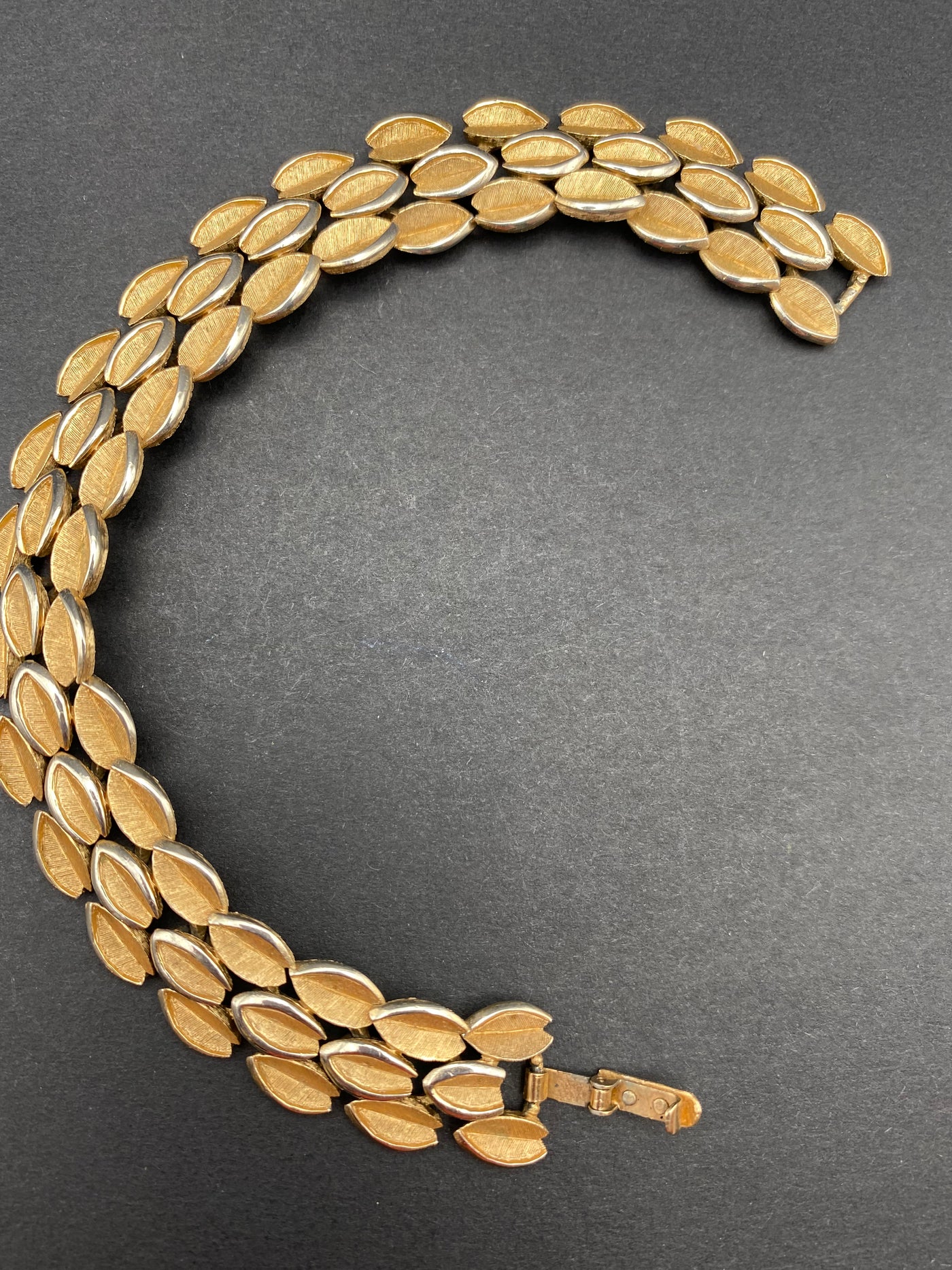 1960s Signed Trifari Faux Gold Articulated Bracelet