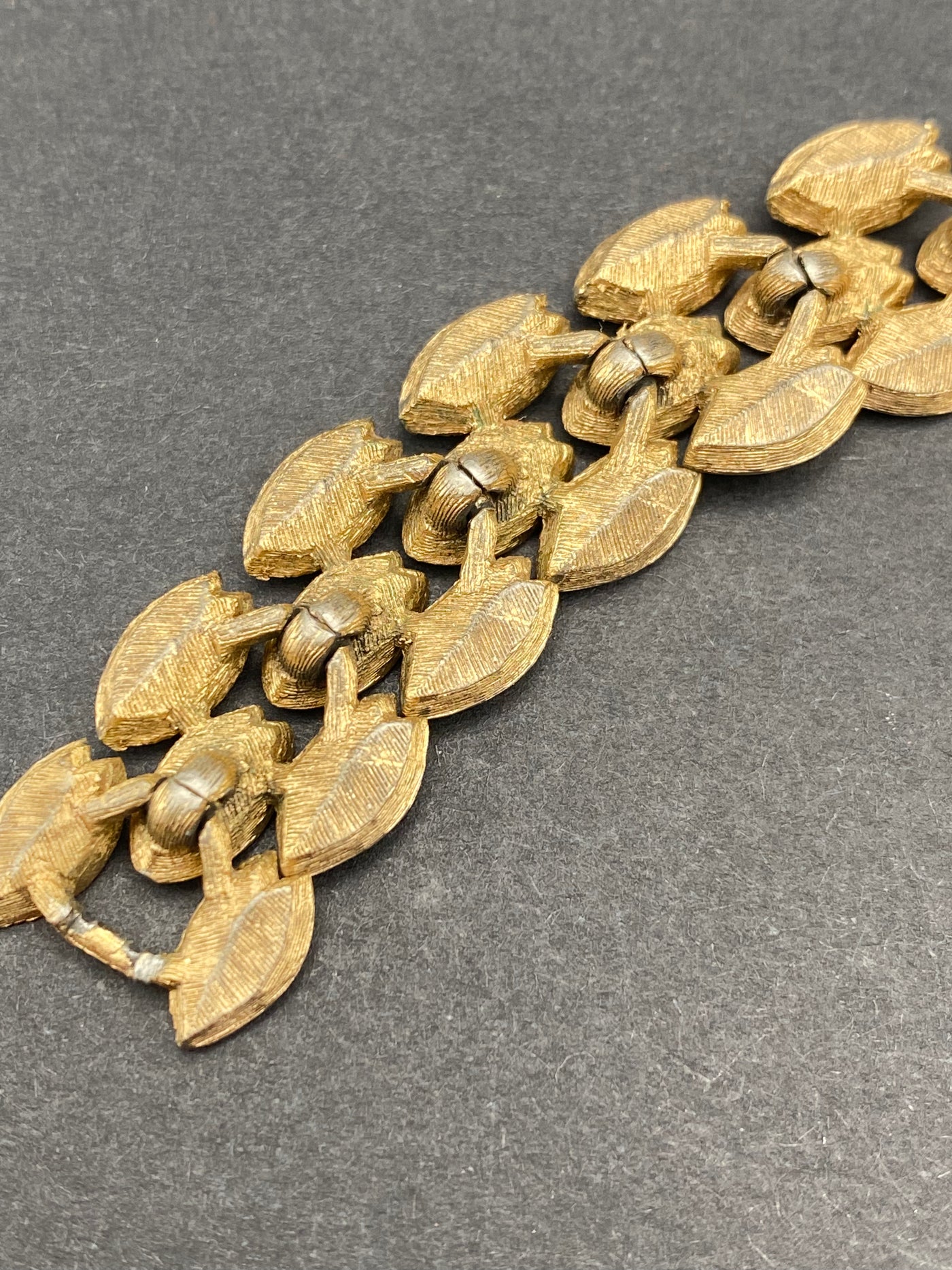 1960s Signed Trifari Faux Gold Articulated Bracelet
