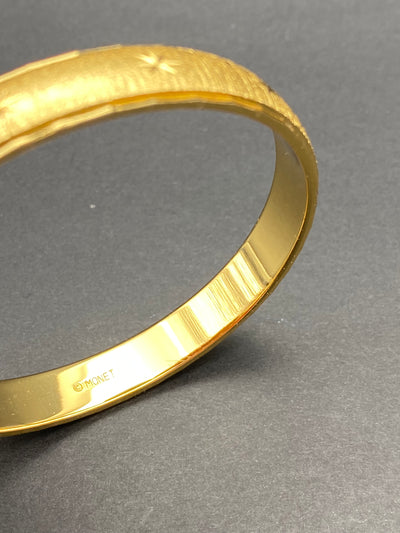 1980s Signed Monet Faux Gold Bangle Bracelet