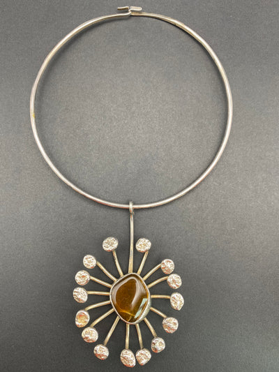Vintage Modernist 1970s Designer Necklace by Jacob Hull