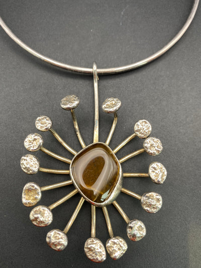 Vintage Modernist 1970s Designer Necklace by Jacob Hull