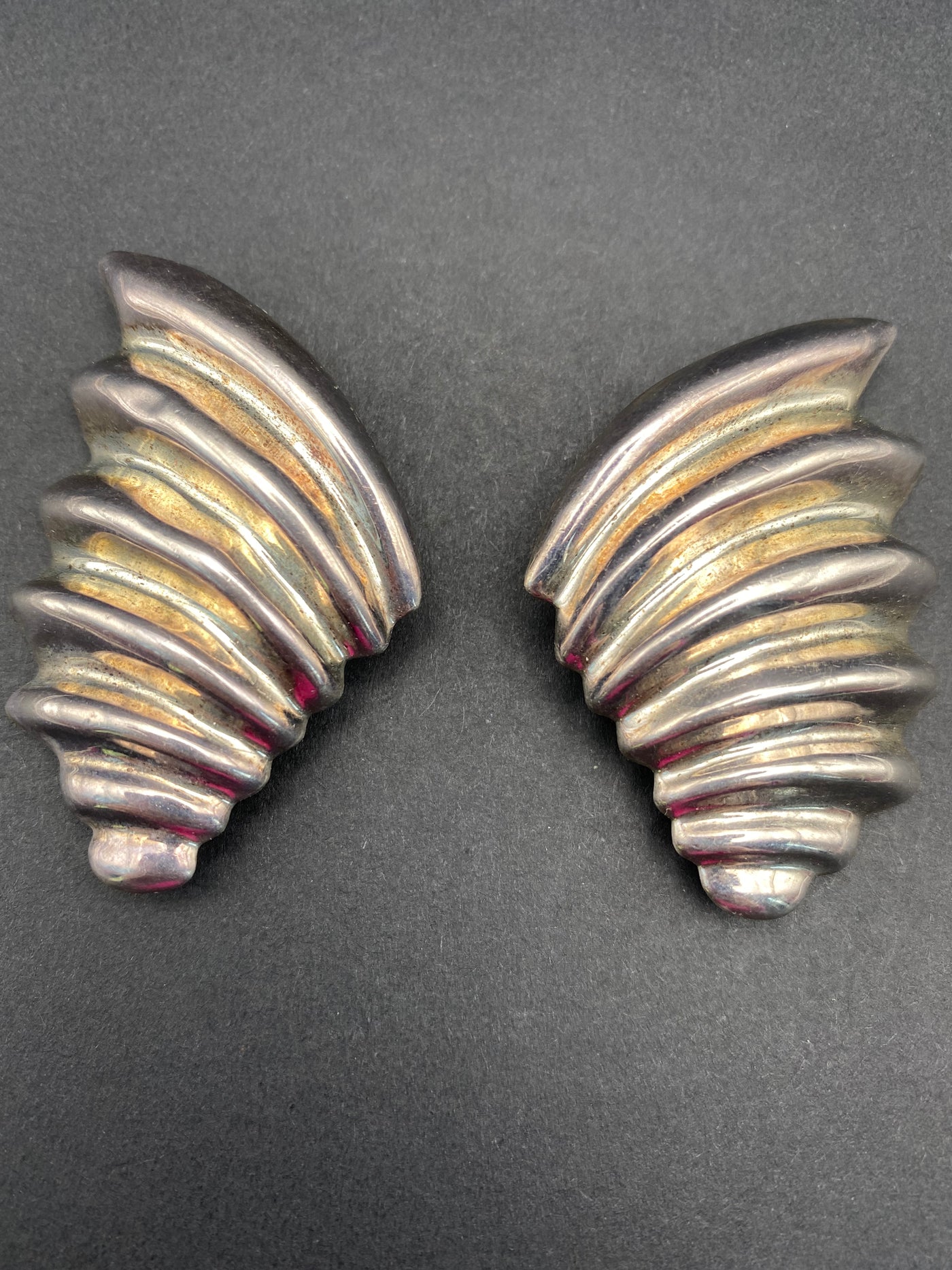 Stylish 1980s Taxco Mexico Clip on Earrings